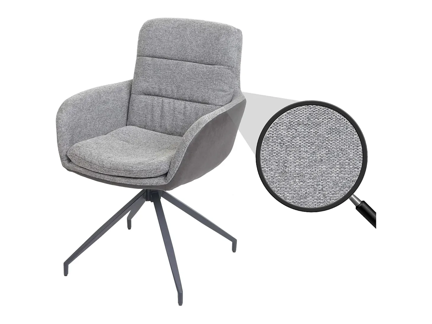 Silla de comedor MCW-K32, gris-gris oscuro