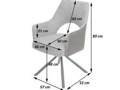 Silla de comedor MCW-K3, marrón-marrón oscuro