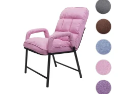 Silla de comedor MCW-K40, tela/textil rosa