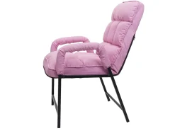 Silla de comedor MCW-K40, tela/textil rosa