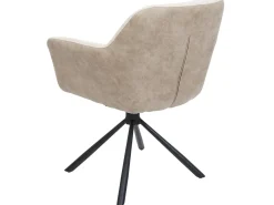 Silla de comedor MCW-K33 (juego de 6), polipiel, crema
