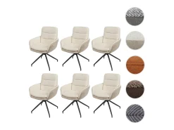 Silla de comedor MCW-K32 (juego de 6), crema-beige