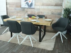 Silla de comedor MCW-K27 (juego de 6), gris oscuro