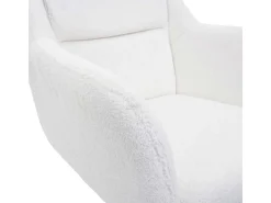 Silla de comedor MCW-K33 (juego de 6), bouclé-blanco