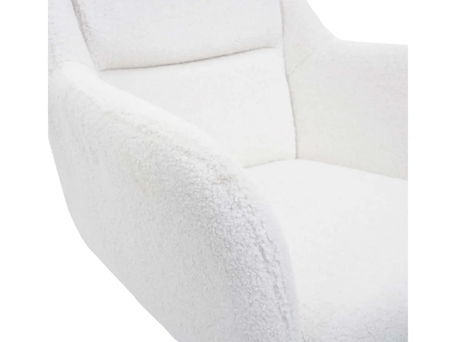 Silla de comedor MCW-K33 (juego de 6), bouclé-blanco