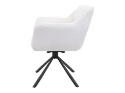 Silla de comedor MCW-K33 (juego de 6), bouclé-blanco