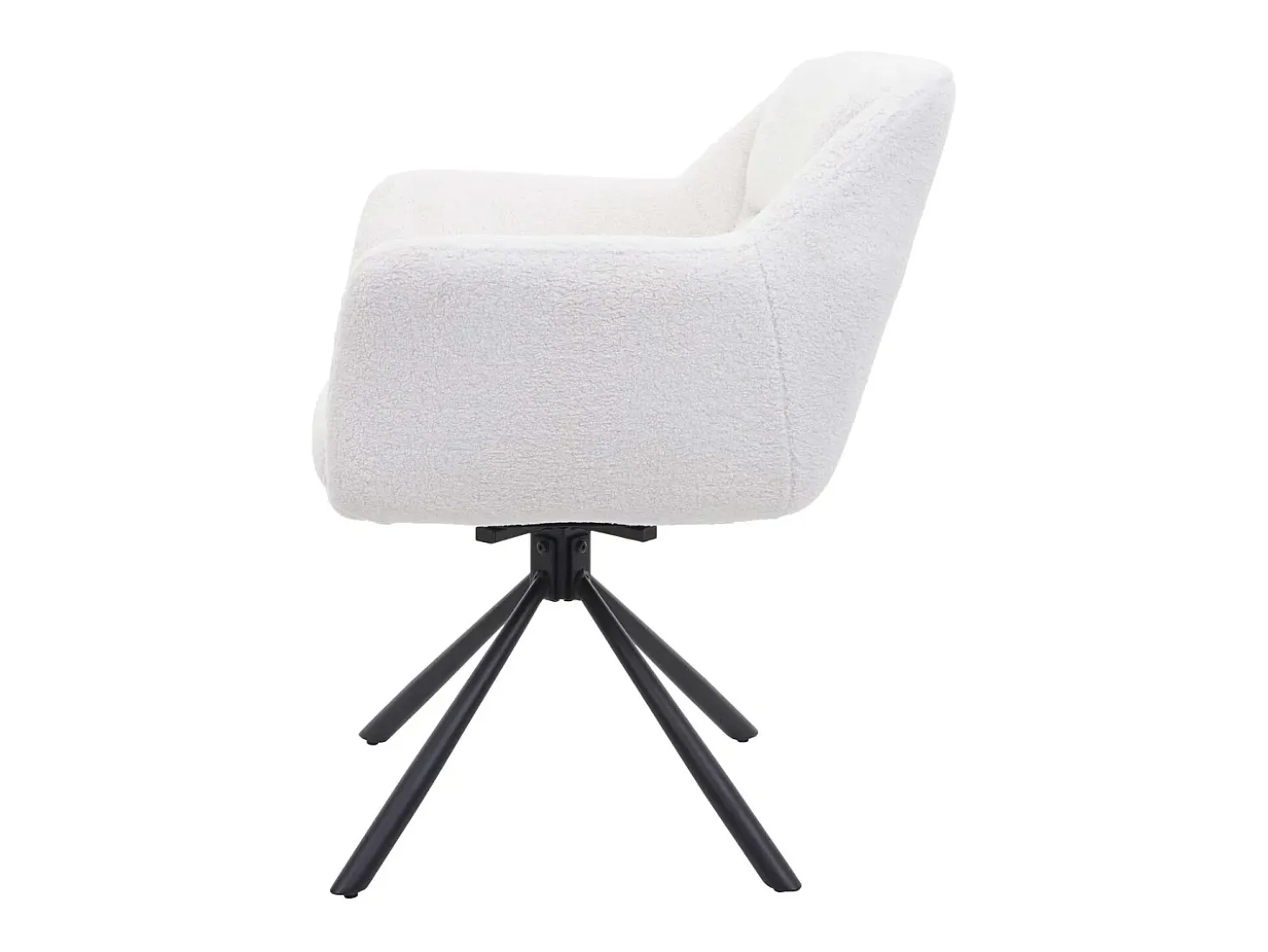 Silla de comedor MCW-K33 (juego de 6), bouclé-blanco