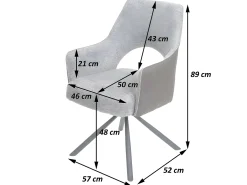 Silla de comedor MCW-K30 (juego de 6), crema