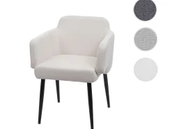 Silla de comedor MCW-L13, crema-blanco