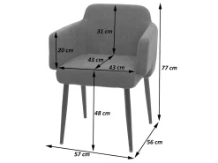 Silla de comedor MCW-L13, crema-blanco