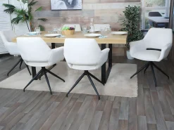 Silla de comedor MCW-M53, crema-blanco