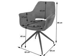 Silla de comedor MCW-M53, crema-blanco