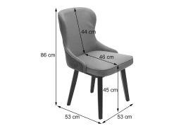 Silla de comedor MCW-M60 (juego de 6), terracota-marrón