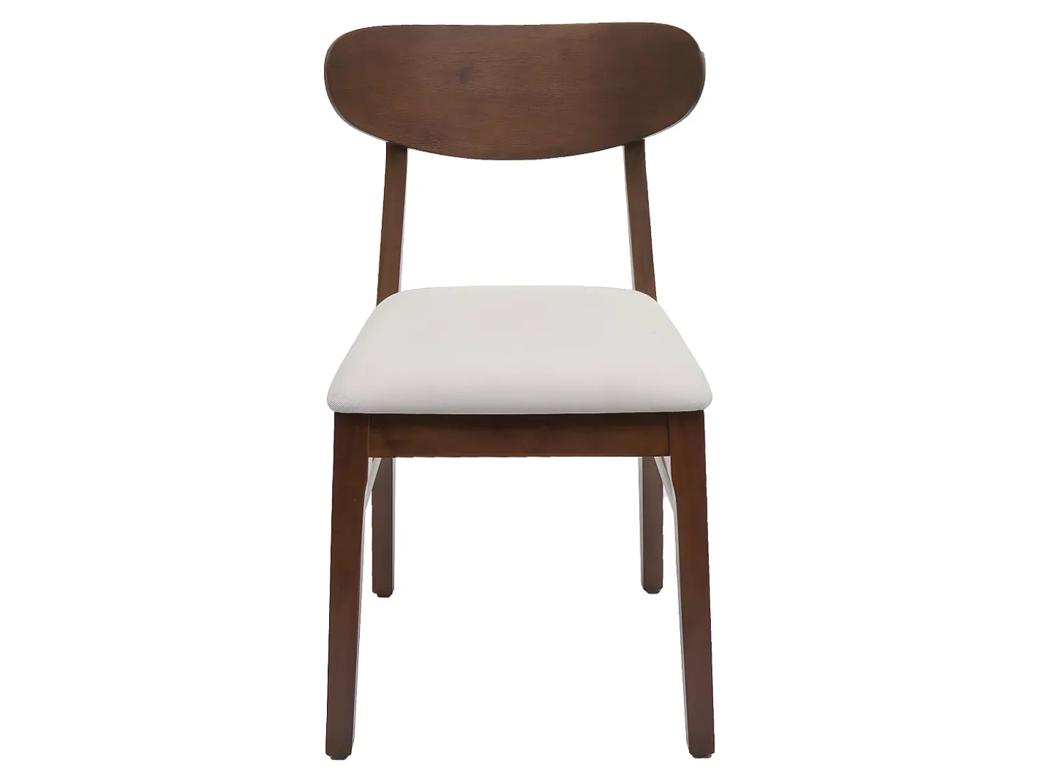 Silla de comedor MCW-M59 (set de 2), estructura oscura, crema