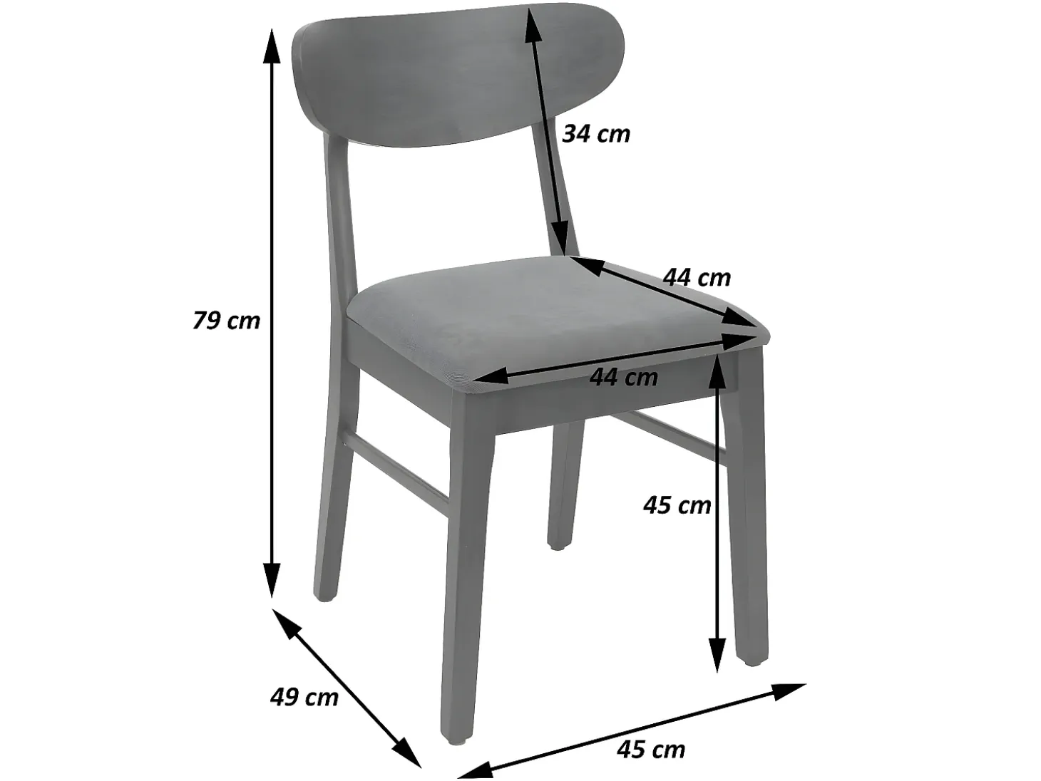 Silla de comedor MCW-M59 (set de 2), estructura oscura, crema