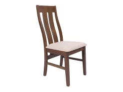 Silla de comedor MCW-M58 (set de 2), estructura oscura, crema