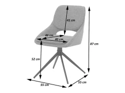 Silla de comedor MCW-N74 (juego de 6), color crema