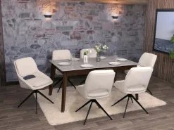 Silla de comedor MCW-N74 (juego de 6), color crema