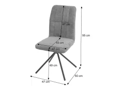 Silla de comedor MCW-N99 (juego de 2), azul-verde