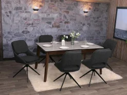 Silla de comedor MCW-N73 (juego de 2), gris oscuro