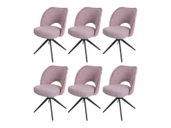 Silla de comedor MCW-N72 (juego de 6), rosa