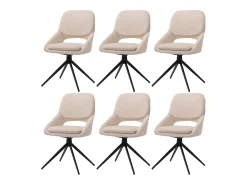 Silla de comedor MCW-N73 (juego de 6), crema-beige