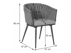 Silla de comedor MCW-N38 (set de 2), marrón Cojín gris oscuro