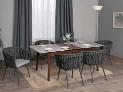 Silla de comedor MCW-N38 (set de 2), cojín antracita gris claro