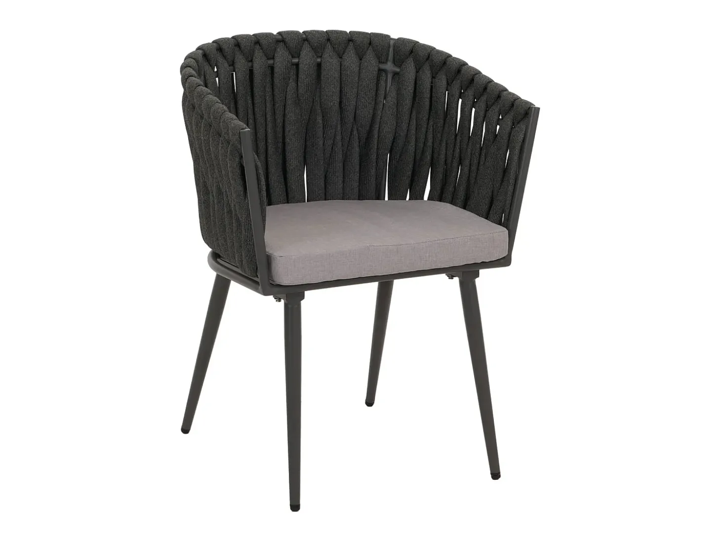 Silla de comedor MCW-N38 (set de 2), cojín antracita gris claro