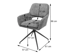 Silla de comedor MCW-N74 (set de 2), crema