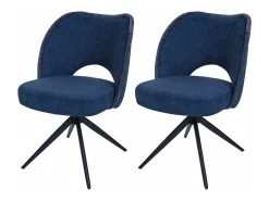 Silla de comedor MCW-N72 (set de 2), azul