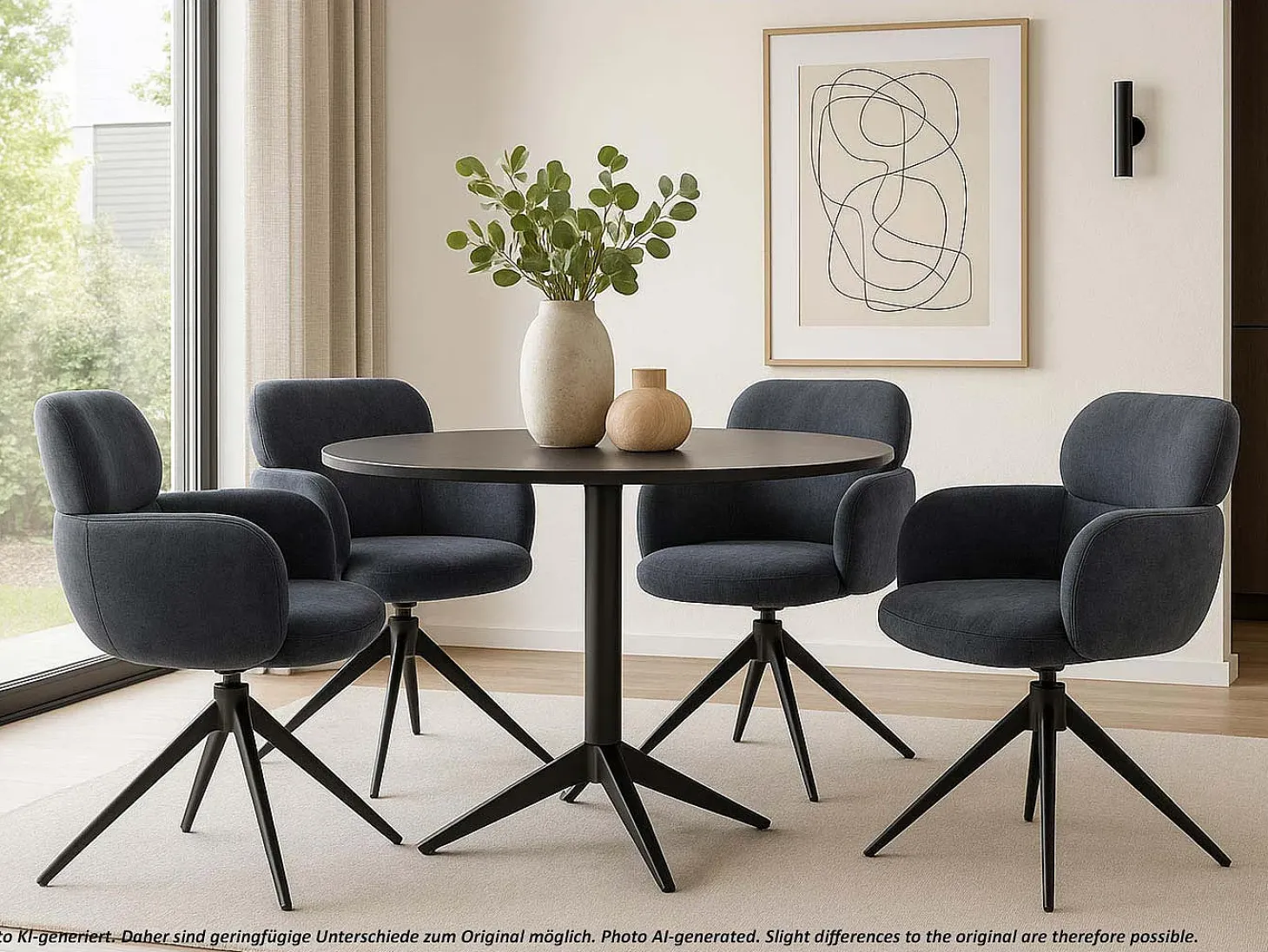 Silla de comedor MCW-O77, gris azulado