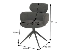 Silla de comedor MCW-O77, gris azulado