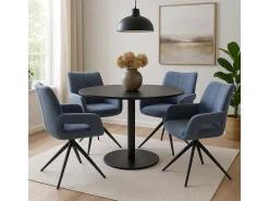 Silla de comedor MCW-O78, gris azulado