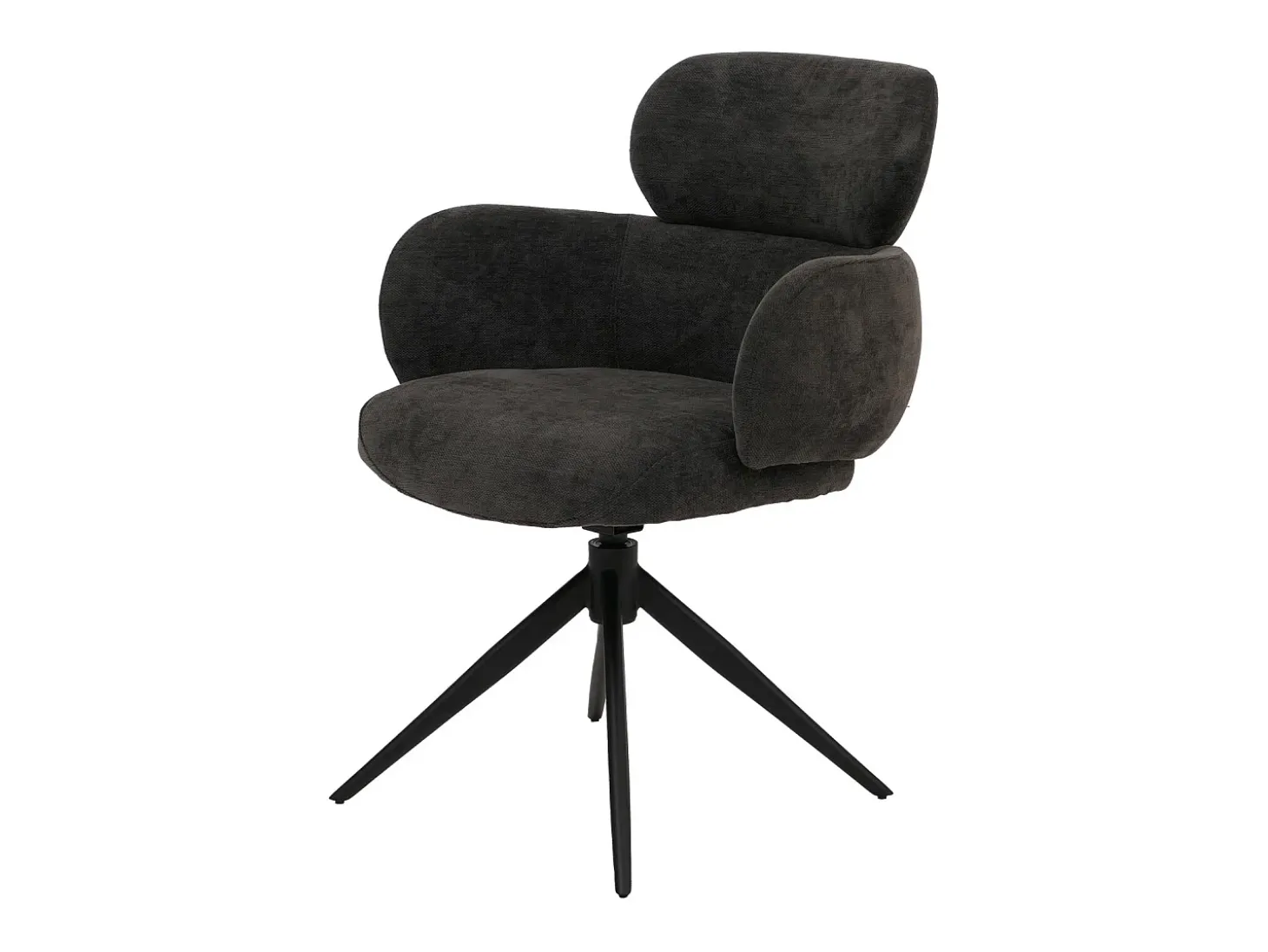 Silla de comedor MCW-O77 (juego de 6), antracita