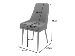 Silla de comedor MCW-O27 (juego de 6), gris oscuro