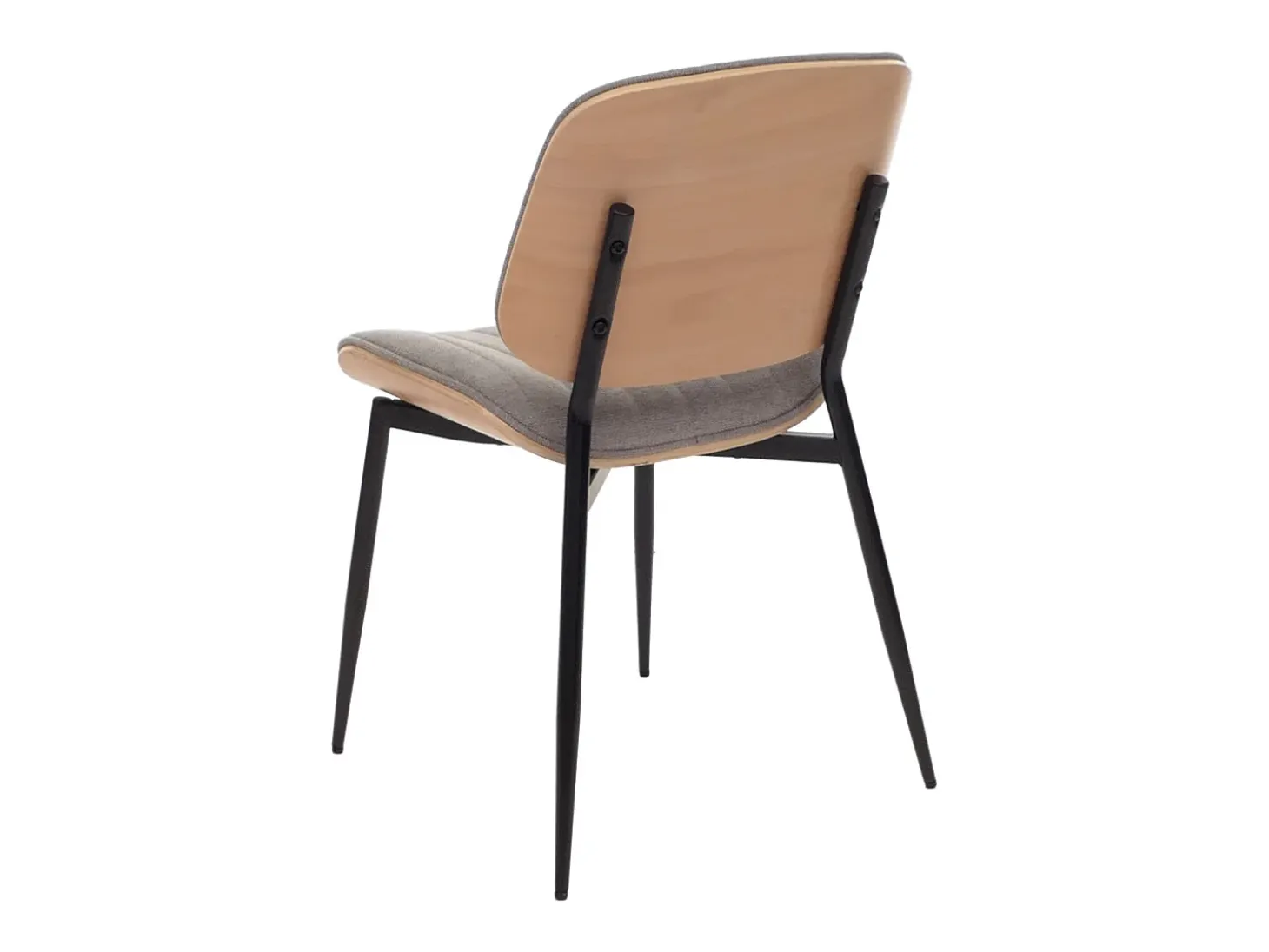 Silla de comedor MCW-O44 (juego de 6), natural, gris claro