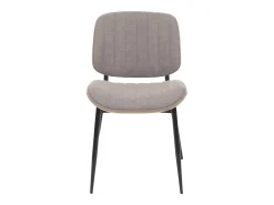 Silla de comedor MCW-O44 (juego de 6), natural, gris claro