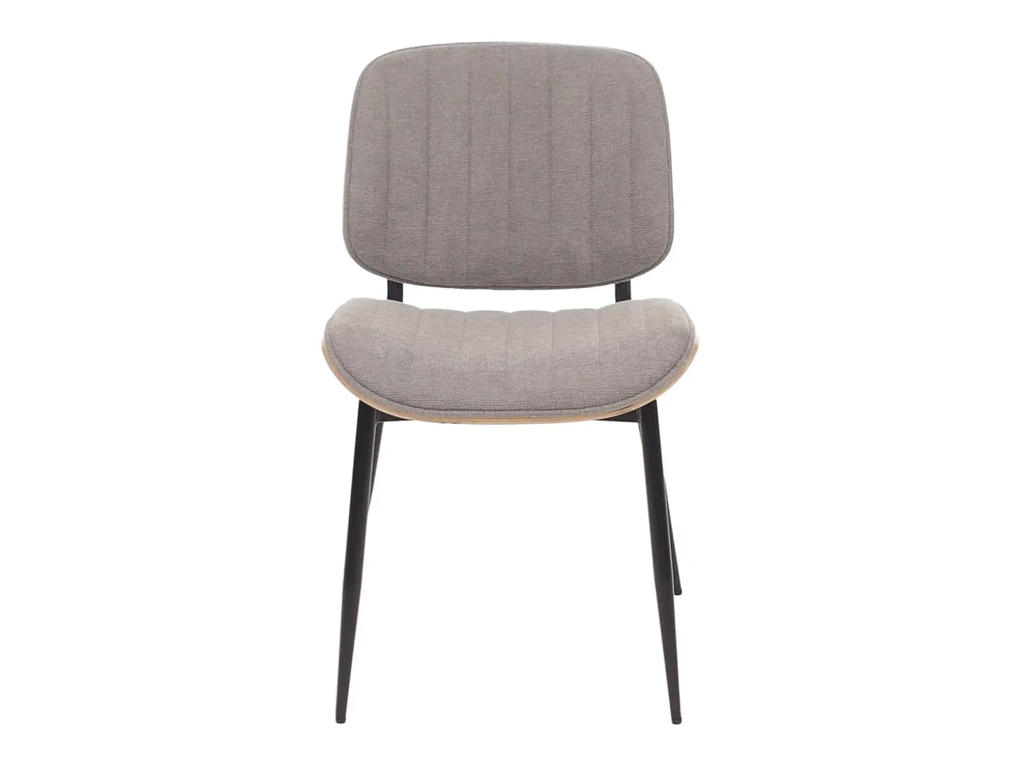 Silla de comedor MCW-O44 (juego de 6), natural, gris claro