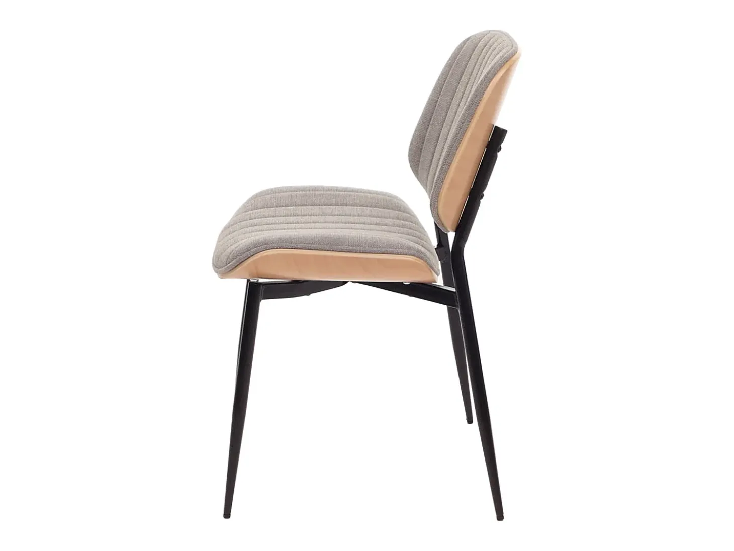 Silla de comedor MCW-O44 (juego de 6), natural, gris claro