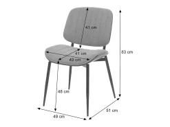 Silla de comedor MCW-O44 (juego de 6), natural, gris claro