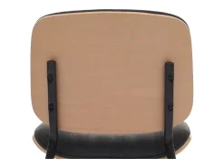 Silla de comedor MCW-O44 (juego de 6), natural, gris oscuro