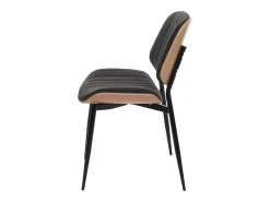 Silla de comedor MCW-O44 (juego de 6), natural, gris oscuro
