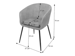Silla de comedor MCW-O28 (juego de 6), azul