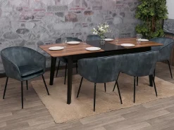 Silla de comedor MCW-O28 (juego de 6), azul