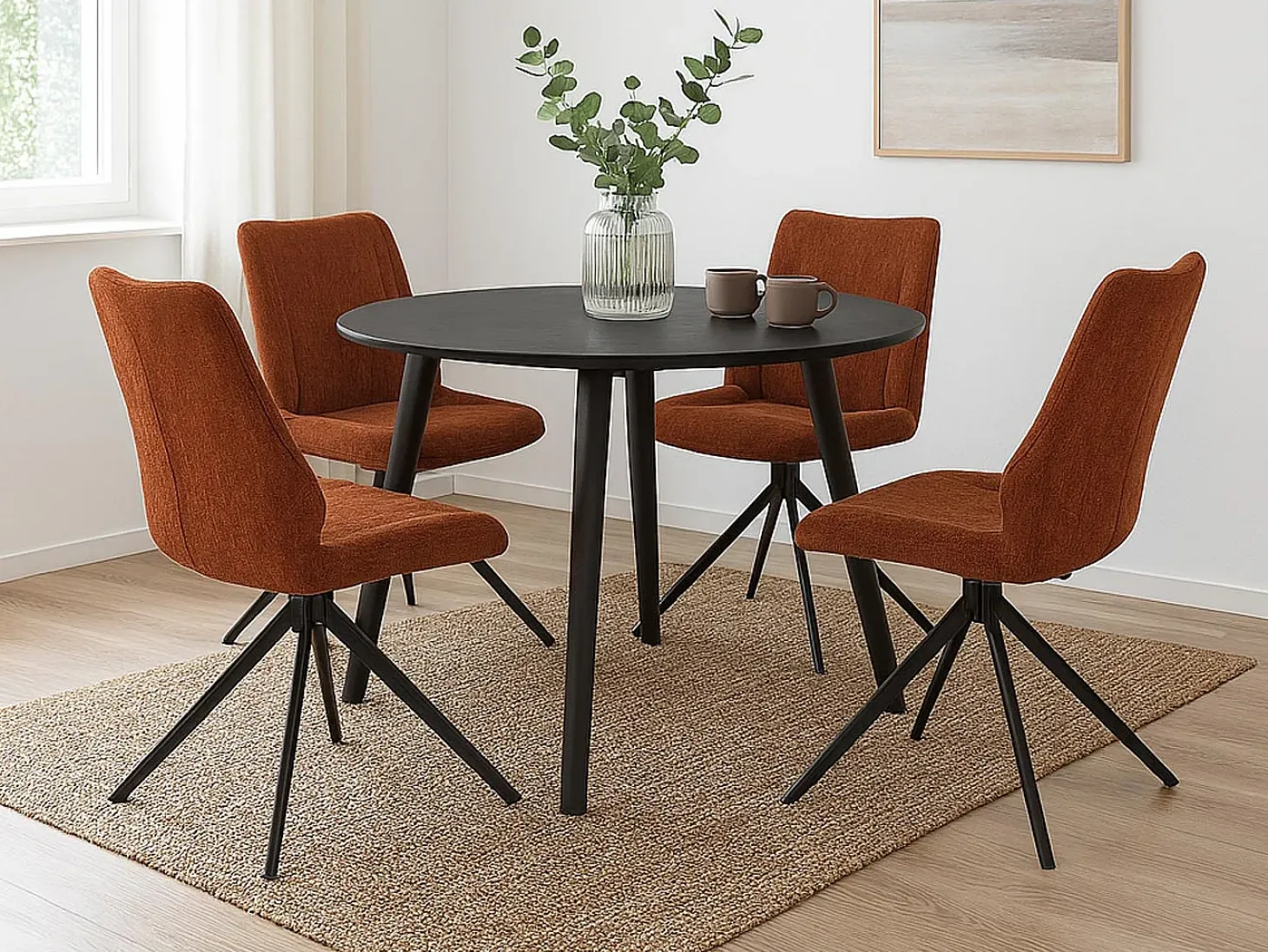 Silla de comedor MCW-O48 (juego de 2), marrón rojizo