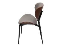 Silla de comedor MCW-O45 (juego de 6), aspecto nogal, gris claro