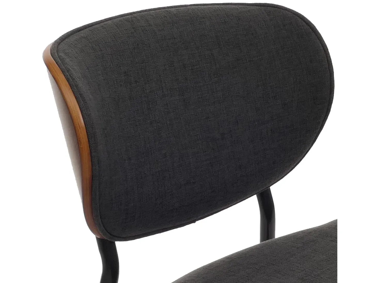 Silla de comedor MCW-O45 (juego de 6), aspecto nogal, gris oscuro