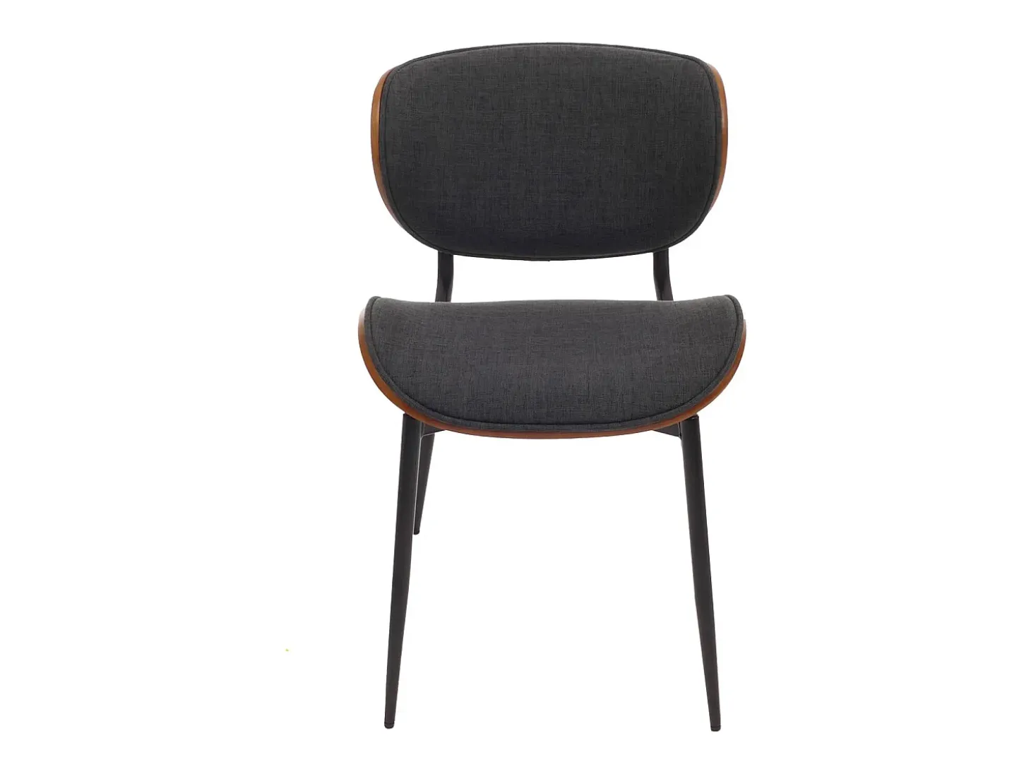 Silla de comedor MCW-O45 (juego de 6), aspecto nogal, gris oscuro
