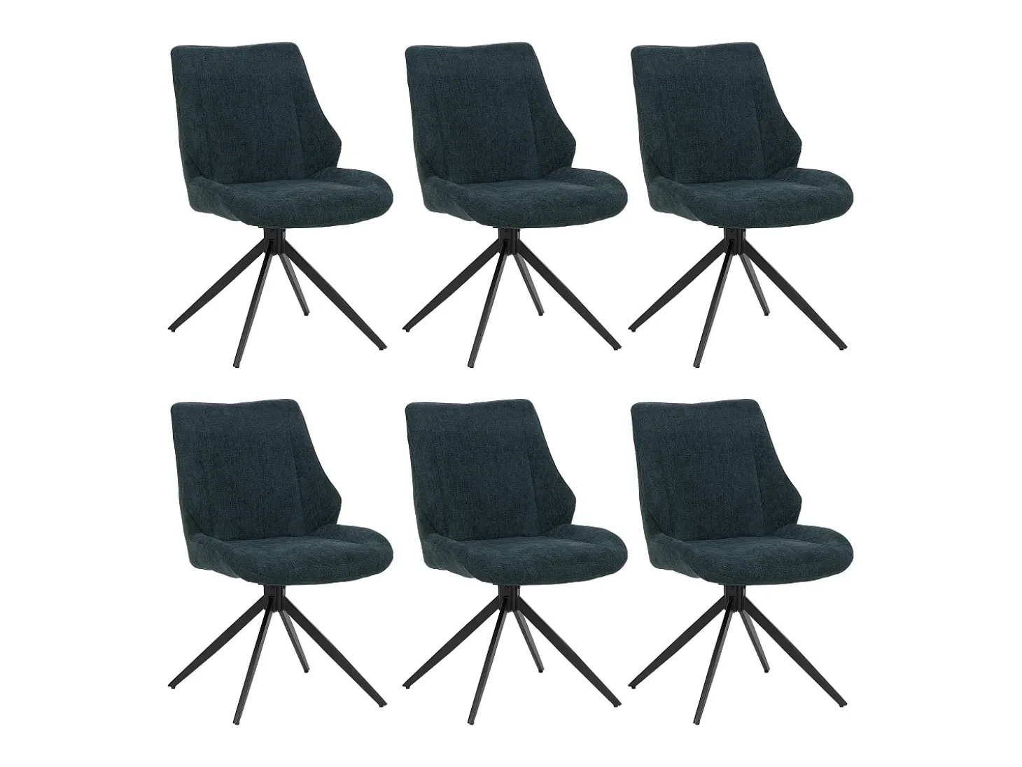 Silla de comedor MCW-O48 (juego de 6), verde petróleo